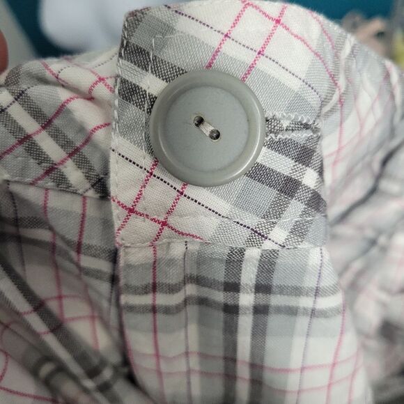 y2k Fox Racing gray pink white plaid Bermuda shorts size 11 NWT - Picture 7 of 7